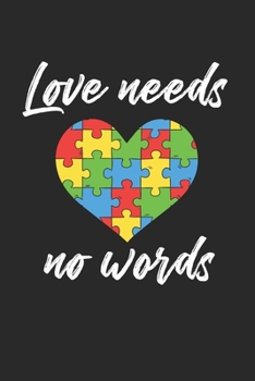 Love Needs No Words Notebook - Down Syndrome Awareness Journal Planner Autism: T21 Ribbon Organizer For Men Women Kids Dot Grid
