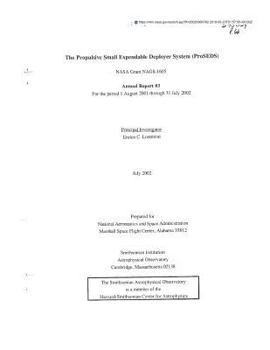 Paperback The Propulsive Small Expendable Deployer System (Proseds) Book