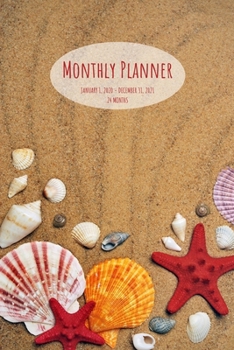Paperback Monthly Planner: Seashells; 24 months; January 1, 2020 - December 31, 2021; 6" x 9" Book