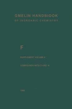 Paperback F Fluorine: Compounds with Oxygen and Nitrogen Book