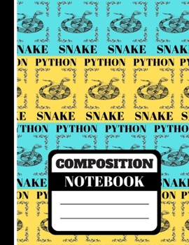 Composition Notebook: Retro Vintage Style Python Snake Print - Lined College Ruled Snake Notebook for Men and Women