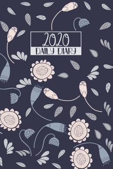 2020 Daily Diary: A5 Day on a Page to View Full DO1P Planner Lined Writing Journal | Navy Blue Folk Art Flowers (2020 Daily Diaries)
