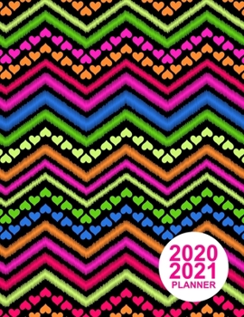 Paperback 2020 2021 Planner: Pretty Colorful Design Book, 8.5" x 11" Two Year 2020-2021 Calendar Planner, Monthly Schedule Organizer (24 Months Act Book