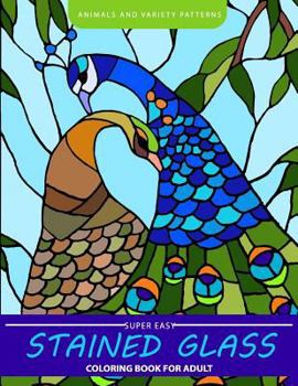 Paperback Super Easy Stained glass coloring book for Adults Book