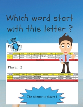 Paperback which word start with this letter ?: funny game for kids and adult for spend fun time and developing knowledge Book