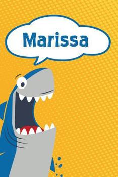 Paperback Marissa: Personalized Shark Handwriting Practice Paper for Kids Notebook 120 Pages 6x9 Book