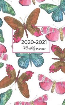 2020-2021 Monthly Planner: Butterfly Gift for Women | Organize Appointments, Important Dates, Passwords And Contacts With This 24-Month Pocket Planner/Calendar Book