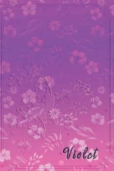 Violet: Personalized Name Embossed  Lavender Purple Pink Shade Gradient with floral Inspired | Blank Lined Notebook Journal | Diary Note Taking ... Touch Gift for Female Friends Coworkers