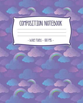 Paperback COMPOSITION NOTEBOOK Wide Ruled: School Writing Journal Diary Notepad K-2 Girl Gift Book