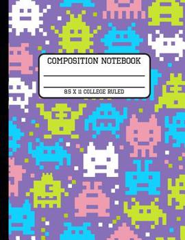 Paperback Composition Notebook College Ruled: Video Game Pixel Trendy Computer Back to School Quad Writing Book for Students and Teachers in 8.5 x 11 Inches Book