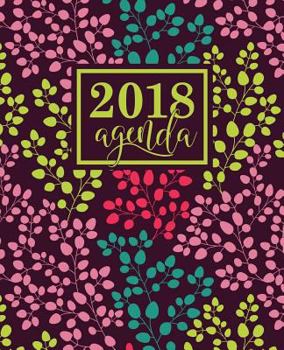Agenda: 2018 Agenda semana vista español : 190 x 235 mm, 160 g/m² : Moderno estampado floral en amarillo, rosa, verde azulado y coral
