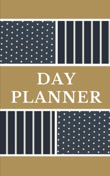 Paperback Day Planner - Planning My Day - Gold Black Polka Dot Strips Cover Book