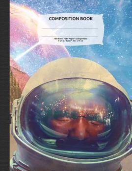 Space Astronauts and Pyramids Composition Notebook, College Ruled : 100 Sheets / 200 Pages, 9-3/4 X 7-1/2