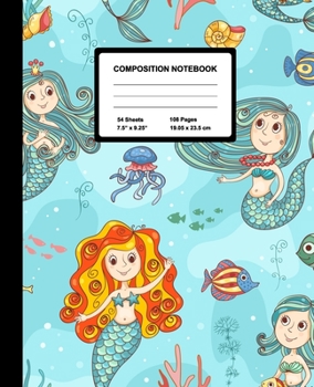 Composition Notebook: Beautiful Mermaid | Wide Ruled Paper Journal | Blank Lined Workbook for Teens Kids Students Girls, for Home School & Writing Notes