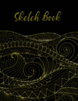 Paperback Sketch Book: Elegant Black & Gold 120 page 8.5 x 11 Blank Pages for Drawing Book