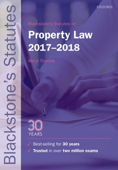 Paperback Blackstone's Statutes on Property Law 2017-2018 Book
