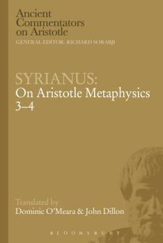 Paperback Syrianus: On Aristotle Metaphysics 3-4 Book