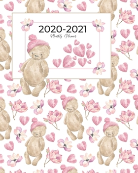 2020-2021 Monthly Planner: Cute Teddy Bear Gift for Women 2-Year Planner (Jan 2020-Dec 2021) with Holidays Organize Appointments and Events 2-Page Monthly Calendar Views Record Passwords, Phone Number