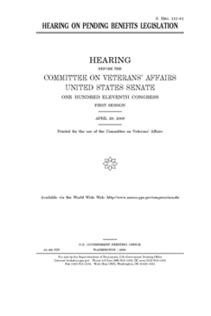 Paperback Hearing on pending benefits legislation Book