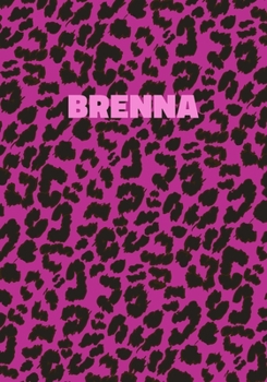 Paperback Brenna: Personalized Pink Leopard Print Notebook (Animal Skin Pattern). College Ruled (Lined) Journal for Notes, Diary, Journa Book