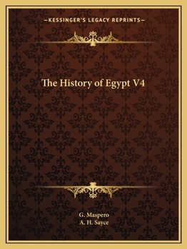 Paperback The History of Egypt V4 Book