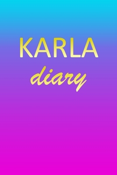 Karla: Journal Diary | Personalized First Name Personal Writing | Letter K Blue Purple Pink Gold Effect Cover | Daily Diaries for Journalists & ... Taking | Write about your Life & Interests