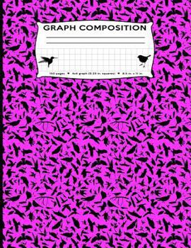 Paperback Graph Composition: Birds All Over Hot Pink Marble 4x4 Graph Composition Notebook 8.5 by 11 in 150 pages for boys, girls, kids, students, Book