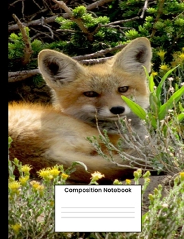 Paperback Composition Notebook: Cute Fox College Ruled Lined Journal Composition Book Writing Gift For Men Book
