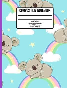 Paperback Composition Notebook Wide Ruled: Bear 110 Pages Book