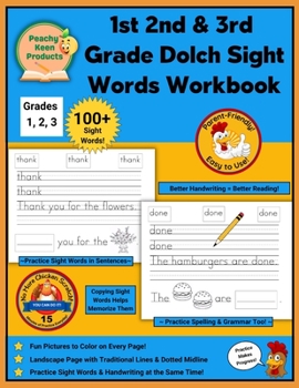 Paperback 1st 2nd 3rd Grade Dolch Sight Words Workbook: Over 100 1st 2nd 3rd Grade Dolch Sight Words Handwriting Practice Pages Book