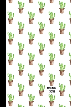 minimalist cactus: small lined Watercolor Cactus Notebook / Travel Journal to write in (6'' x 9'') 120 pages