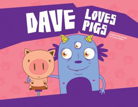 Hardcover Dave Loves Pigs [Large Print] Book