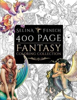 Paperback 400 Page Fantasy Coloring Collection Book