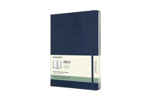 Calendar Moleskine 2020-21 Weekly Planner, 18m, Extra Large, Sapphire Blue, Hard Cover (7.5 X 9.75) Book