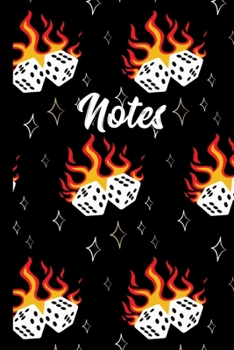 Paperback Notes: Flaming Dice Pattern Notebook 6"x9" 120 Lined Pages Book