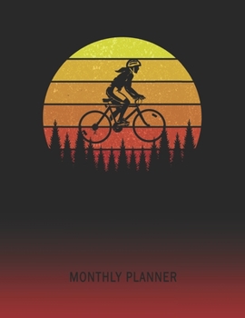 Monthly Planner: Woman Cycling | 2 Year Planning for Jan 2020 to Dec 2021 | Retro Vintage Sunset Cover | January 20 - December 21 | Planning Organizer ... | Plan Days, Set Goals & Get Stuff Done