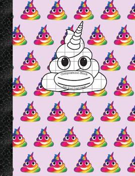 Composition Book 2x2 Quad Graph Paper: Purple Rainbow Unicorn Poop Emoji, 150 Pages or 75 Sheets, 1/2 Inch Squares, Softcover
