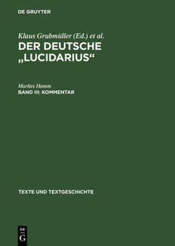 Hardcover Der deutsche "Lucidarius", Band III, Kommentar [German] Book