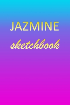 Jazmine: Sketchbook | Blank Imaginative Sketch Book Paper | Pink Blue Gold Custom Letter J Personalized Cover | Teach & Practice Drawing for ... Doodle Pad | Create, Imagine & Learn to Draw