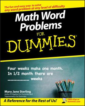 Paperback Math Word Problems for Dummies Book