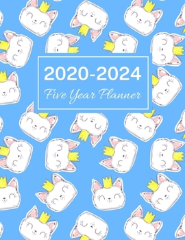 Paperback 2020-2024 Five Year Planner: Cute Cat, 60 Months Calendar, 5 Year Monthly Appointment Notebook, Agenda Schedule Organizer Logbook With Holidays and Book