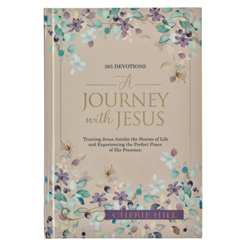 Hardcover A Journey with Jesus 365 Devotions for Women, Purple Floral Hardcover Book