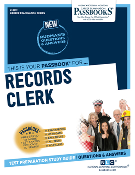 Paperback Records Clerk (C-3612): Passbooks Study Guide Volume 3612 Book