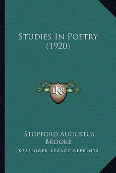 Paperback Studies In Poetry (1920) Book