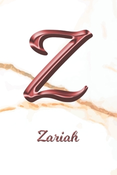 Paperback Zariah: Sketchbook - Blank Imaginative Sketch Book Paper - Letter Z Rose Gold White Marble Pink Effect Cover - Teach & Practic Book