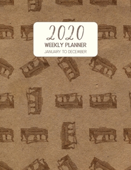 2020 Weekly Planner January to December: Dated Diary With To Do Notes & Inspirational Quotes - Square Piano (Vintage Music Calendar Planners)
