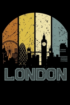 Paperback London: 70s Retro Style Fun London City Lined Notebook Journal Diary 6x9 Book