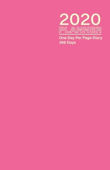 Paperback 2020 Planner - One Day Per Page Diary 366 Days: Jan 1, 2020 to Dec 31, 2020 - Fully Lined and Dated Journal with extra pages for Notes - Yellow on Pin Book
