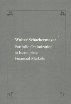 Paperback Portfolio Optimizations in Incomplete Financial Markets Book