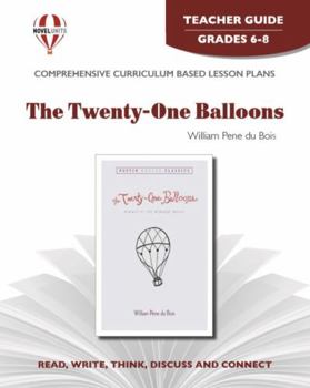 Paperback Twenty-One Balloons - Teacher Guide by Novel Units Book